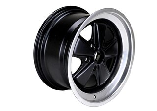 Classic-Design Wheel - RETRO - 10x18 ET45 Black + Polished Lip