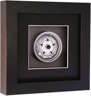 Wiesner Classic Porsche 356 A / 550 Steel Wheel without Hubcap | 1:8 Scale Model | Framed Display