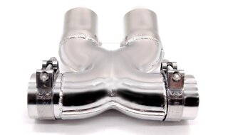 Sport X Pipe for Dual Exhaust Tips 987.1 / 987.2 / 981 Boxster + Cayman - Ø 2 x 63.5 mm