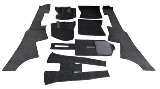 Jeu moquette habitacle 911S (1968 empatement court /chauff. grand froid) Velours de cellulose anthr.