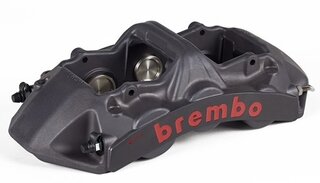 Brembo-Sport System GTS (6-Kolben) 355x32, VA gelochte Scheiben, Bremssattel Schwarz