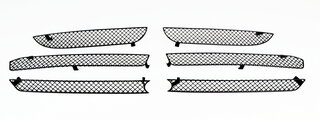 Front Bumper Grill set outside 991.1 C2S  with parking sensors - Black