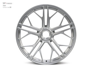Jante 12x22 ET40 alu forgé SF1 DC à fixation centrale, argent brillant