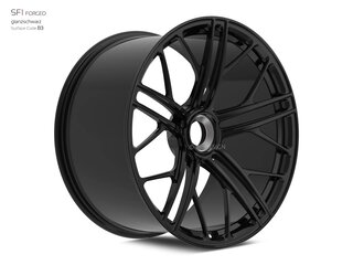 Jante 12x22 ET40 alu forgé SF1 DC à fixation centrale, noir brillant