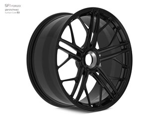 Jante 9,5x21 ET40 alu forgé SF1 à fixation centrale, noir brillant