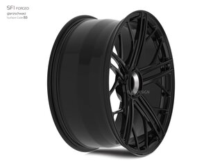 Jante 9,5x21 ET40 alu forgé SF1 à fixation centrale, noir brillant