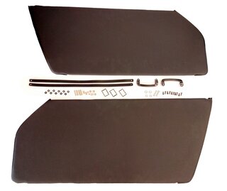 Türverkleidungssatz 911/ 930 1974-89  "73RS Leichtbau"  Kunstleder - Türschlaufe Leder schwarz