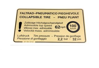 Klebeschild Notrad