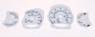 Zifferblattsatz Weiß 991.2 Schalter km/h mit Logo