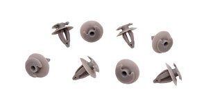 Jeu de 8 clips gris pour fixation habillage de porte