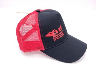 FVD Cap Schwarz/ Netz Rot - Stickung Rot , Logo vorne