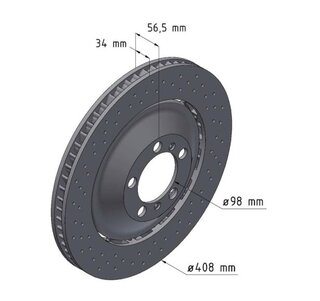 Disque de frein AVG - Ø408x34mm - 992 GT3 (1LR, 1LS)