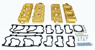 Ventildeckel-Satz 964 - Alu - gefräst - (4 Stck) inkl. Zubehör - Gold - 40 Jahre Jubiläum Edition