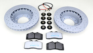 Bremsenservice-Kit komplett - VA 968 92-95 Sport ( gelochte Bremsscheiben, Pagid Street+ )