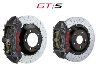 Brembo-Sport System GTS (4-Kolben) 345x28, HA geschlitzte Scheiben, Bremssattel Schwarz