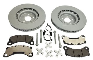 Macan S Brake service kit- FRONT (18" - with discs, silver caliper )