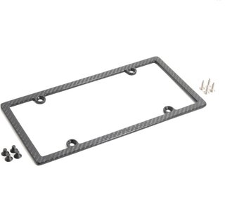 License Plate Frame - Carbon Fiber - Lettering Black - US Version Universal