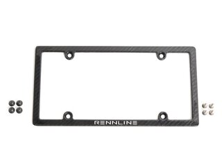 License Plate Frame - Carbon Fiber - Lettering Silver - US Version Universal