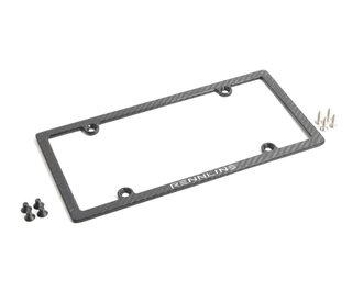 License Plate Frame - Carbon Fiber - Lettering Silver - US Version Universal