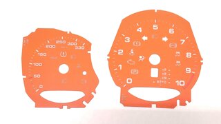 Jeu fonds de compteurs orange RAL 2004 - 718 GT4 PDK - Km/h - avec logo