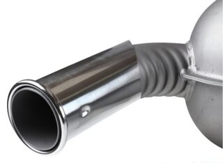 Steel Muffler with polished Ø57 mm wrinkled chromed flat tail pipe 911/ 901 1966-67