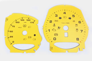 Instrument Face Set 718 Cayman - Racing Yellow - Manual - 175 MPH
