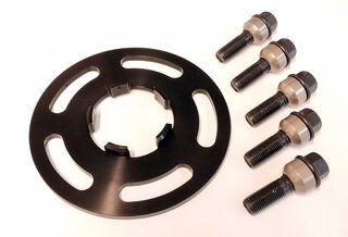 Wheel Spacer Rear - 7mm - Hub Centric - Anodized with Bolts - Black - Sold Individually