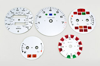 FVD Brombacher Instrument Face Set 964 / 993 - Silver - U.S. Design - Manual Transmission