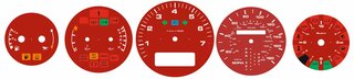 FVD Brombacher Instrument Face Set 964 / 993 - Guards Red - U.S. Design - Tiptronic Transmission