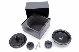 Abdeckschale Türverriegelung innen - Satz inkl. Drehknopf - Aluminium Schwarz - Glatt - 911/964/928