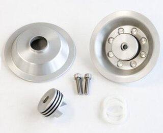 Abdeckschale Türverriegelung innen - Satz inkl. Drehknopf - Aluminium Silber - Gelocht - 911 74-83