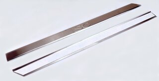 Door Sill Set 911 SC - Rennline - Stainless Steel - Silver - SC Logo