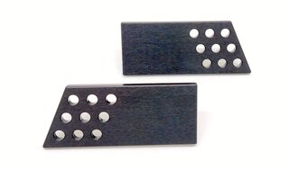 Jeu loquets ouverture intérieure de porte - alu perforé anodisé noir - 993