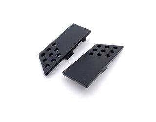 Türöffnersatz (2 Stk.) - Aluminium Schwarz - Gelocht - 911/912/930/964 1974-94