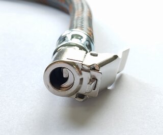 Reifendruckmessgerät mit Schlauchanschluss und Momentstecker 30cm und Ablassventil 0-4bar/0-57psi