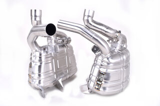 Klappen-Schalldämpfer "Brombacher" 997 -08 Edelstahl für Carrera - 3,6L  Endrohre (EG Genehmigung)