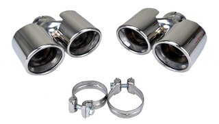 Sport double pipe set 997.1/.2 S 3,8l (2x89 mm), inside Ø 58,5 mm, round, high gloss polished