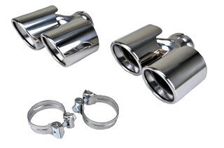 Sport double pipe set 997.1/.2 S 3,8l (2x89 mm), inside Ø 58,5 mm, round, high gloss polished