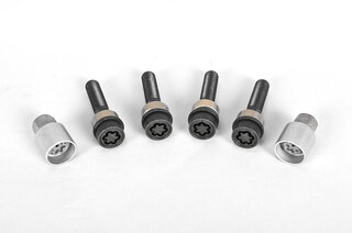 Felgenschlosssatz - Schwarz - für 23mm Distanzen - 986/987/996/997