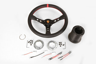 Volant GT rouge + moyeu 993 Ø350mm pour suppression AB sans TÜV