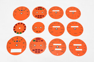 FVD Brombacher Instrument Face Set 964 / 965 3.3L / 993 - Pure Orange - Rest of World (RoW) Design