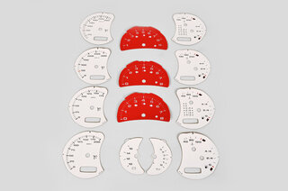 Jeu fonds compteurs blancs/ compte-tours rouge indien 986/996/996.2 GT3 avec ordinateur de bord