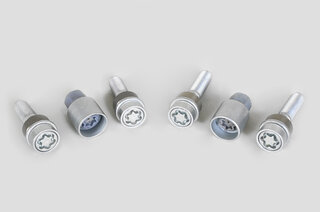 Felgenschlosssatz - Silber - für 7mm VA + 18mm HA Distanzen