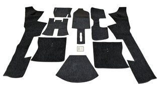 Teppichsatz komplett Targa 911 E (73) schwarz Zellstoff-Velour - Schalter - Rechtslenker