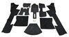Teppichsatz komplett Targa 911 E (73) schwarz Zellstoff-Velour - Schalter - Rechtslenker