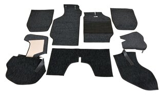 Teppichsatz komplett Targa 911 E (73) schwarz Zellstoff-Velour - Schalter - Rechtslenker