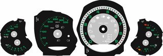 FVD Brombacher Instrument Face Set 991.1 - F Model - Black + Mint Green - PDK - KPH