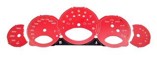 FVD Brombacher Instrument Face Set 997.2 GT3 / RS - Guards Red - Manual - MPH - OE Orange Marks
