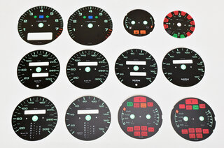 FVD Brombacher Instrument Face Set 964/965 3.3L /993 - Black - Custom (Mint Green Numbers + Symbols)