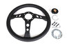 GT Race Steering Wheel - Black Leather - Black Indicator & Stiching - ø 350 mm - Without Hub